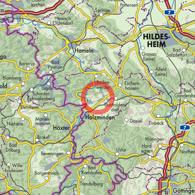 Landkarte Samtgemeinde Bevern