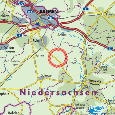 Landkarte Samtgemeinde Bruchhausen-Vilsen