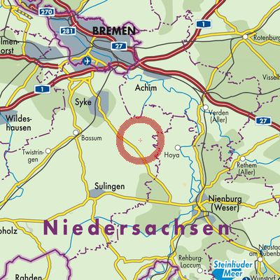 Landkarte Samtgemeinde Bruchhausen-Vilsen
