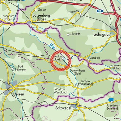 Landkarte Samtgemeinde Elbtalaue
