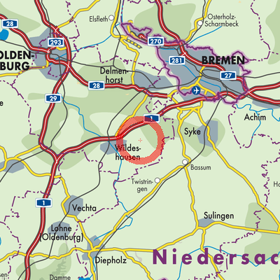 Landkarte Samtgemeinde Harpstedt