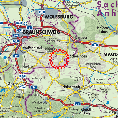 Landkarte Samtgemeinde Heeseberg
