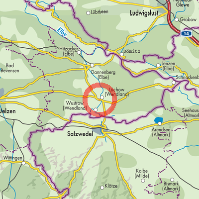 Landkarte Samtgemeinde Lüchow (Wendland)