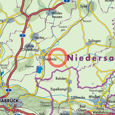 Landkarte Samtgemeinde Rehden