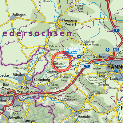 Landkarte Samtgemeinde Sachsenhagen