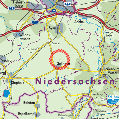 Landkarte Samtgemeinde Schwaförden