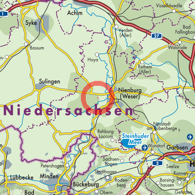 Landkarte Samtgemeinde Weser-Aue