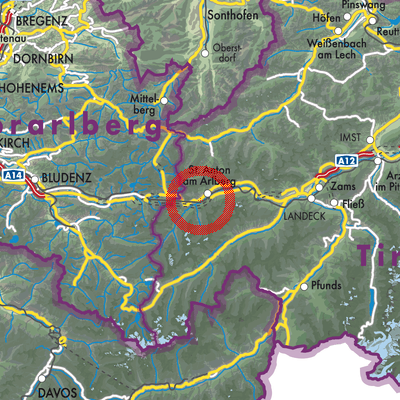 Landkarte Sankt Anton am Arlberg