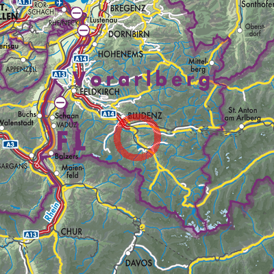 Landkarte Sankt Anton im Montafon