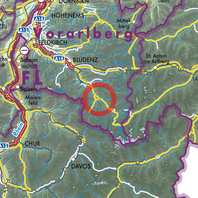 Landkarte Sankt Gallenkirch