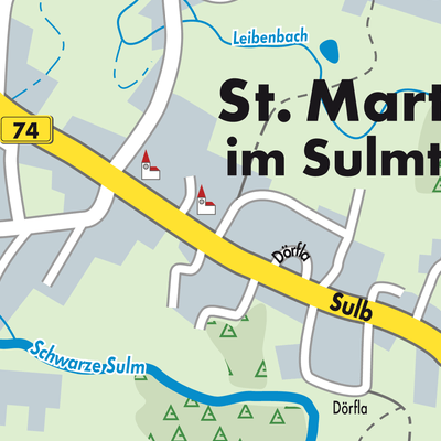 Stadtplan Sankt Martin im Sulmtal