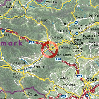 Landkarte Sankt Michael in Obersteiermark