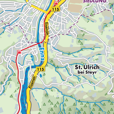 Übersichtsplan St. Ulrich bei Steyr