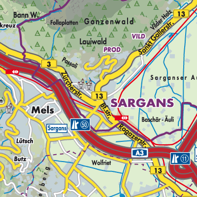 Übersichtsplan Sargans