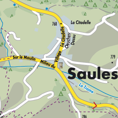 Stadtplan Saules (BE)
