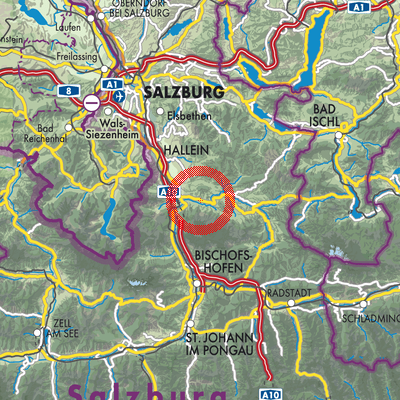 Landkarte Scheffau am Tennengebirge