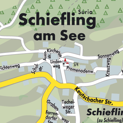 Stadtplan Schiefling am Wörthersee