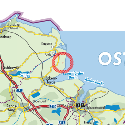 Landkarte Schlei-Ostsee