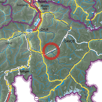 Landkarte Schmitten (GR)