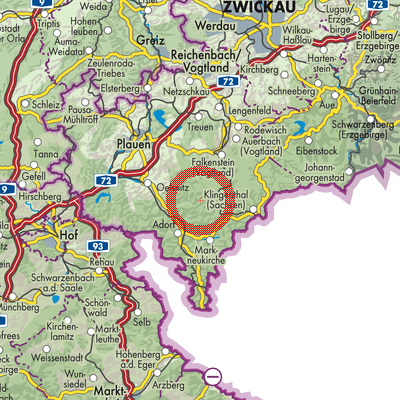 Landkarte Schöneck/Mühlental