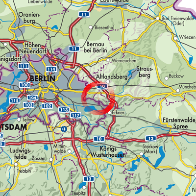 Landkarte Schöneiche bei Berlin