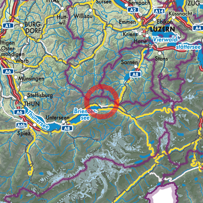 Landkarte Schwanden bei Brienz