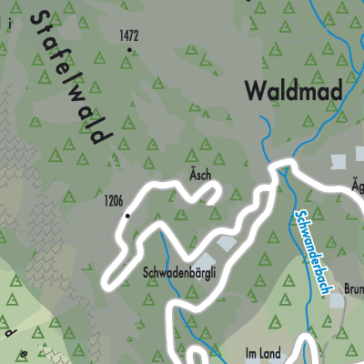 Stadtplan Schwanden bei Brienz