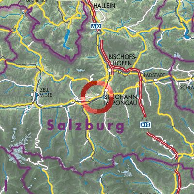 Landkarte Schwarzach im Pongau