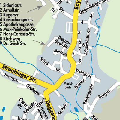 Stadtplan Schwarzach (VGem)