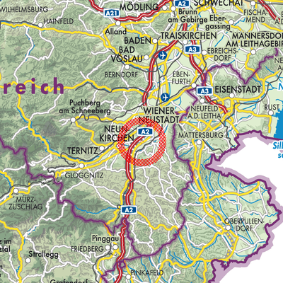 Landkarte Schwarzau am Steinfeld