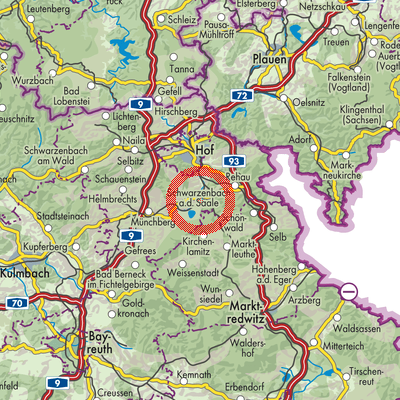 INDIGOS UG Adesivo Rotondo I Love Schwarzenbach An Der Saale - Diametro 8 Cm, Elegante, Resistente UV Per Auto E Casa