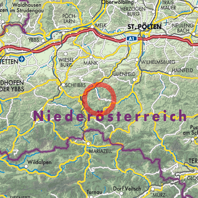 Landkarte Schwarzenbach an der Pielach