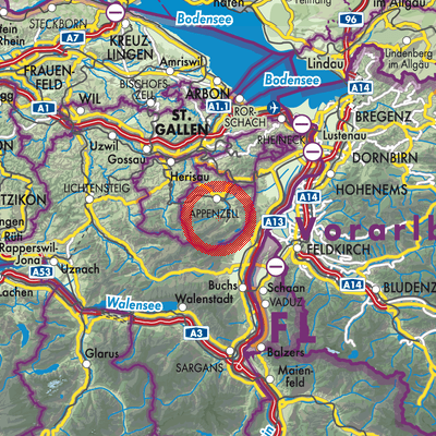 Landkarte Schwende-Rüte