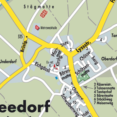 Stadtplan Seedorf (BE)