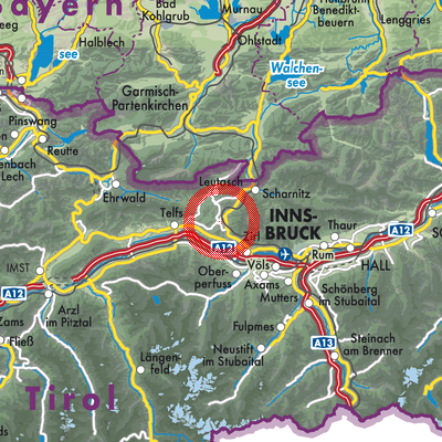 Landkarte Seefeld in Tirol