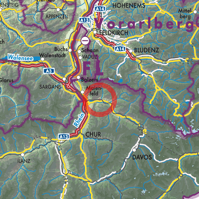 Landkarte Seewis im Prättigau