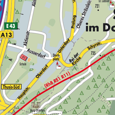 Stadtplan Sils im Domleschg