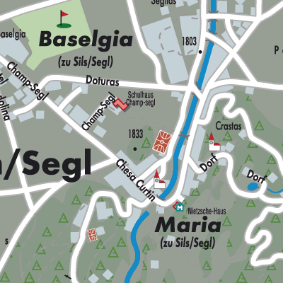 Stadtplan Sils im Engadin/Segl