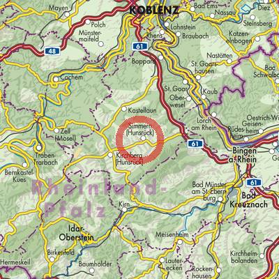Landkarte Simmern/Hunsrück