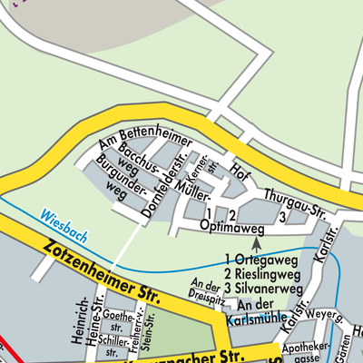 Stadtplan Sprendlingen-Gensingen