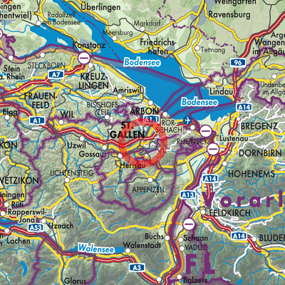 Landkarte St. Gallen