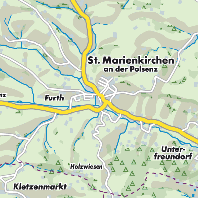 Übersichtsplan St. Marienkirchen an der Polsenz