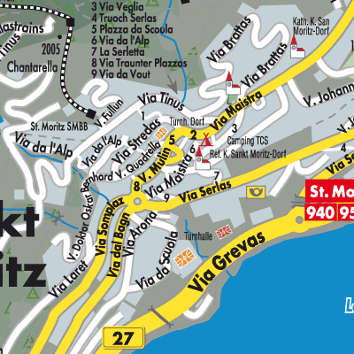 Stadtplan Sankt Moritz