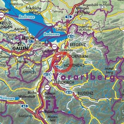 Landkarte Stadt Hohenems