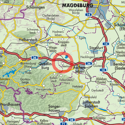 Landkarte Stadt Hoym/Anhalt