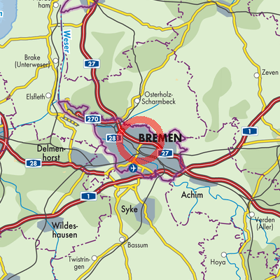 Landkarte Stadtgebiet Bremen