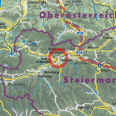 Landkarte Stainach-Pürgg