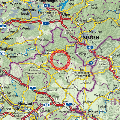 Landkarte Steinebach/Sieg