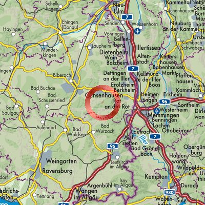 Landkarte Steinhausen an der Rottum