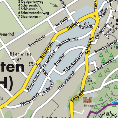 Stadtplan Stetten (SH)